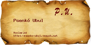 Psenkó Ubul névjegykártya